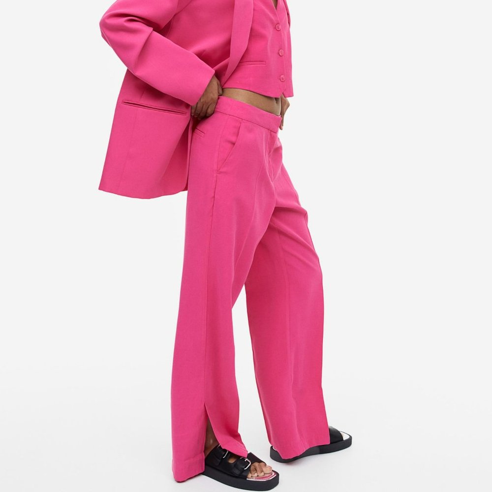 H&M Hot Pink Cerise Slim Hem Pants